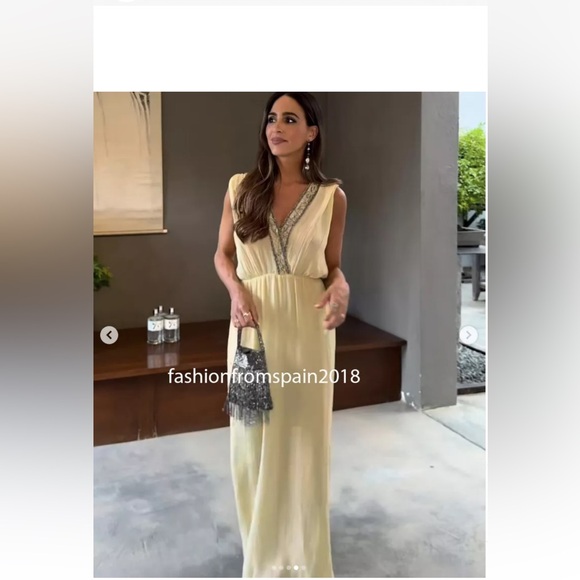 Zara NEW maxi embroidered beaded dress, also perfect for pregnants - Picture 3 of 4